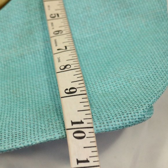 Vintage NEIMAN MARCUS Nwt Seafoam Woven Wood Handle Bag - Picture 5 of 8